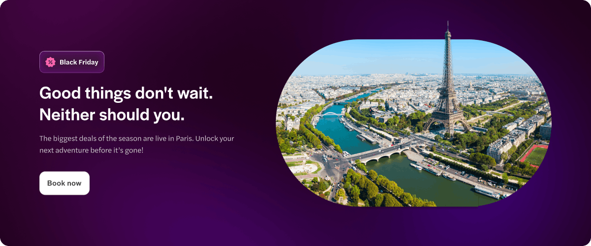 Aerial view of the Eiffel Tower and Seine River in Paris.